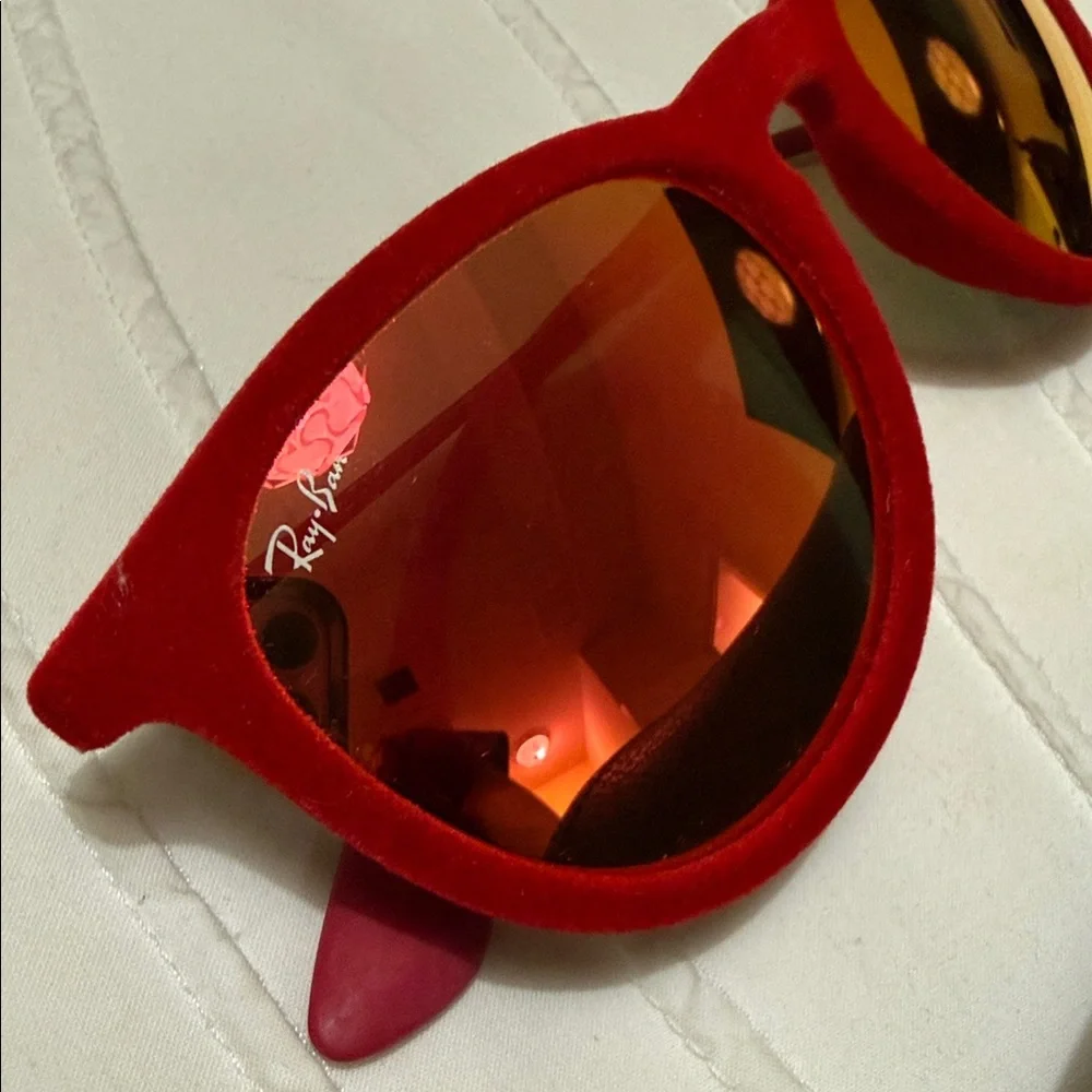 Ray-Ban Black Leather Sunglasses Case with Gold Logo